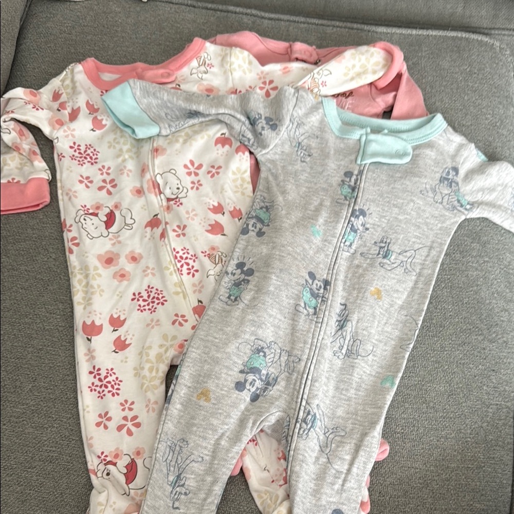 Kids One Piece Pajamas - Pink and Gray